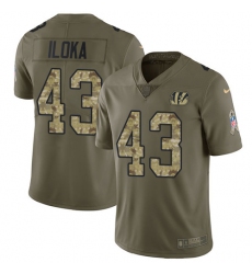 Men's Nike Cincinnati Bengals #43 George Iloka Limited Olive/Camo 2017 Salute to Service NFL Jersey