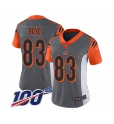 Women's Cincinnati Bengals #83 Tyler Boyd Limited Silver Inverted Legend 100th Season Football Jersey