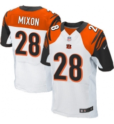 Men's Nike Cincinnati Bengals #28 Joe Mixon Elite White NFL Jersey