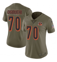 Women's Nike Cincinnati Bengals #70 Cedric Ogbuehi Limited Olive 2017 Salute to Service NFL Jersey