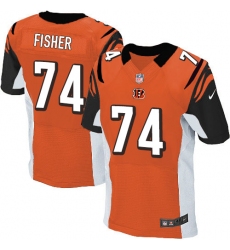 Men's Nike Cincinnati Bengals #74 Jake Fisher Elite Orange Alternate NFL Jersey