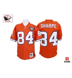 Mitchell And Ness Denver Broncos #84 Shannon Sharpe Orange Authentic Throwback NFL Jersey
