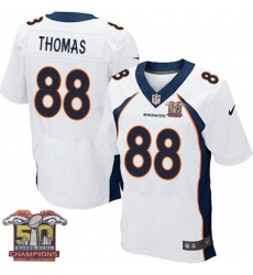 Men's Nike Denver Broncos #88 Demaryius Thomas Elite White Super Bowl 50 Champions NFL Jersey
