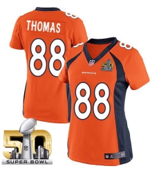 Women's Nike Denver Broncos #88 Demaryius Thomas Limited Orange Team Color Super Bowl 50 Bound NFL Jersey