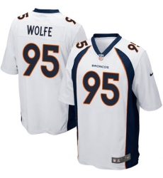 Men's Nike Denver Broncos #95 Derek Wolfe Game White NFL Jersey