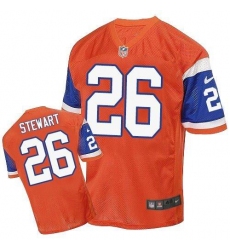 Men's Nike Denver Broncos #26 Darian Stewart Elite Orange Throwback NFL Jersey
