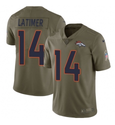 Youth Nike Denver Broncos #14 Cody Latimer Limited Olive 2017 Salute to Service NFL Jersey