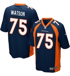 Men's Nike Denver Broncos #75 Menelik Watson Game Navy Blue Alternate NFL Jersey