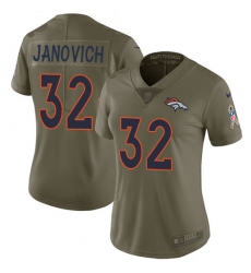Women's Nike Denver Broncos #32 Andy Janovich Limited Olive 2017 Salute to Service NFL Jersey