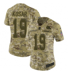 Women's Nike Cleveland Browns #19 Bernie Kosar Limited Camo 2018 Salute to Service NFL Jersey
