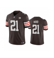 Men's Nike Cleveland Browns #21 Denzel Ward Brown 2023 F.U.S.E. Jim Brown Memorial Vapor Untouchable Limited Football Stitched Jersey