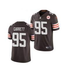 Men's Cleveland Browns #95 Myles Garrett 2021 Brown 75th Anniversary Patch Vapor Untouchable Limited Jersey Men's Cleveland Browns #95 Myles Garrett 2021 Brown 75th Anniversary Patch Vapor Untouchable Limited Jersey