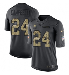 Men's Nike Cleveland Browns #24 Ibraheim Campbell Limited Black 2016 Salute to Service NFL Jersey