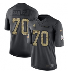 Youth Nike Cleveland Browns #70 Kevin Zeitler Limited Black 2016 Salute to Service NFL Jersey