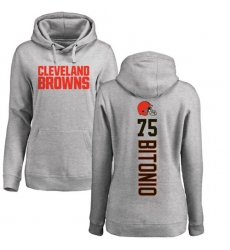 NFL Women's Nike Cleveland Browns #75 Joel Bitonio Ash Pullover Hoodie