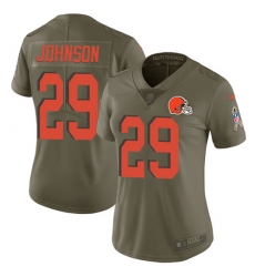 Women's Nike Cleveland Browns #29 Duke Johnson Limited Olive 2017 Salute to Service NFL Jersey