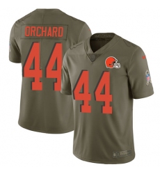 Men's Nike Cleveland Browns #44 Nate Orchard Limited Olive 2017 Salute to Service NFL Jersey