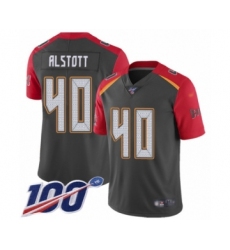 Men's Tampa Bay Buccaneers #40 Mike Alstott Limited Gray Inverted Legend 100th Season Football Jersey