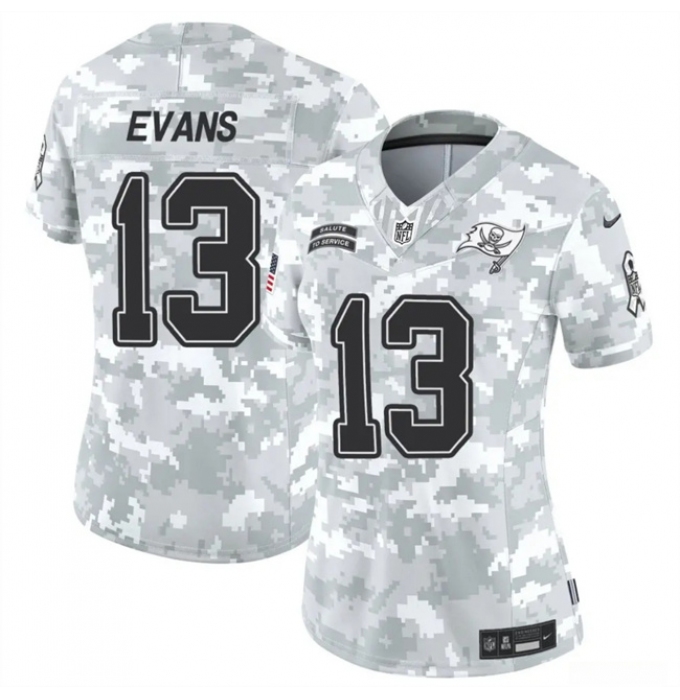 Women's Tampa Bay Buccaneers #13 Mike Evans 2024 F.U.S.E Arctic Camo Salute To Service Limited Stitched Football Jersey(Run Small)