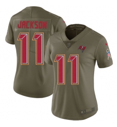 Women's Nike Tampa Bay Buccaneers #11 DeSean Jackson Limited Olive 2017 Salute to Service NFL Jersey