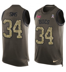 Men's Nike Tampa Bay Buccaneers #34 Charles Sims Limited Green Salute to Service Tank Top NFL Jersey