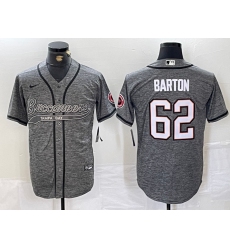 Men's Tampa Bay Buccaneers #62 Graham Barton Grey Gridiron With Cool Base Stitched Baseball Jersey