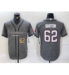 Men's Tampa Bay Buccaneers #62 Graham Barton Grey Gridiron With Cool Base Stitched Baseball Jerseys