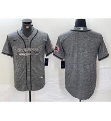 Men's Tampa Bay Buccaneers Blank Grey Gridiron With Cool Base Stitched Baseball Jersey