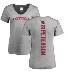 NFL Women's Nike Arizona Cardinals #21 Patrick Peterson Ash Backer V-Neck T-Shirt