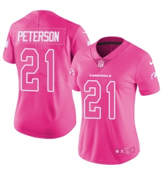 Women's Nike Arizona Cardinals #21 Patrick Peterson Limited Pink Rush Fashion NFL Jersey