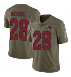 Youth Nike Arizona Cardinals #28 Justin Bethel Limited Olive 2017 Salute to Service NFL Jersey
