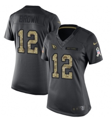 Women's Nike Arizona Cardinals #12 John Brown Limited Black 2016 Salute to Service NFL Jersey