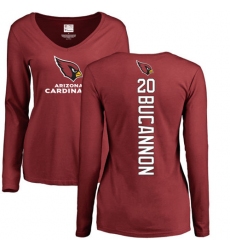 NFL Women's Nike Arizona Cardinals #20 Deone Bucannon Maroon Backer Long Sleeve T-Shirt