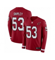 Youth Nike Arizona Cardinals #53 A.Q. Shipley Limited Red Therma Long Sleeve NFL Jersey