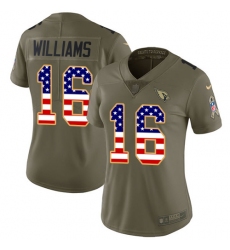 Women's Nike Arizona Cardinals #16 Chad Williams Limited Olive/USA Flag 2017 Salute to Service NFL Jersey