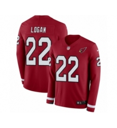 Youth Nike Arizona Cardinals #22 T. J. Logan Limited Red Therma Long Sleeve NFL Jersey