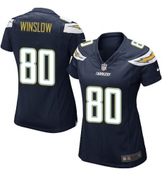 Women's Nike Los Angeles Chargers #80 Kellen Winslow Game Navy Blue Team Color NFL Jersey