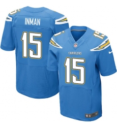 Men's Nike Los Angeles Chargers #15 Dontrelle Inman Elite Electric Blue Alternate NFL Jersey