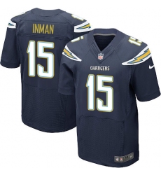 Men's Nike Los Angeles Chargers #15 Dontrelle Inman Elite Navy Blue Team Color NFL Jersey