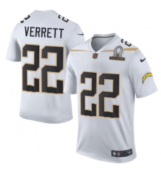Men's Nike Los Angeles Chargers #22 Jason Verrett Elite White Team Rice 2016 Pro Bowl NFL Jersey
