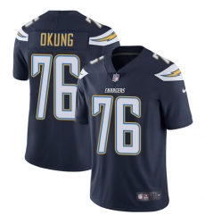 Youth Nike Los Angeles Chargers #76 Russell Okung Elite Navy Blue Team Color NFL Jersey
