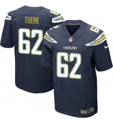 Men's Nike Los Angeles Chargers #62 Max Tuerk Elite Navy Blue Team Color NFL Jersey