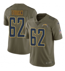 Men's Nike Los Angeles Chargers #62 Max Tuerk Limited Olive 2017 Salute to Service NFL Jersey