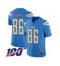 Men's Los Angeles Chargers #86 Hunter Henry Electric Blue Alternate Vapor Untouchable Limited Player 100th Season Football Jersey