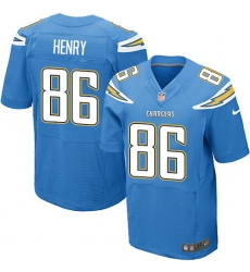 Men's Nike Los Angeles Chargers #86 Hunter Henry Elite Electric Blue Alternate NFL Jersey
