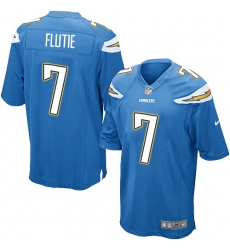 Men's Nike Los Angeles Chargers #7 Doug Flutie Game Electric Blue Alternate NFL Jersey