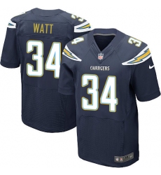 Men's Nike Los Angeles Chargers #34 Derek Watt Elite Navy Blue Team Color NFL Jersey