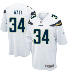 Men's Nike Los Angeles Chargers #34 Derek Watt Game White NFL Jersey