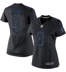 Women's Nike Dallas Cowboys #9 Tony Romo Limited Black Impact NFL Jersey