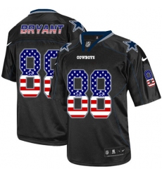 Men's Nike Dallas Cowboys #88 Dez Bryant Elite Black USA Flag Fashion NFL Jersey